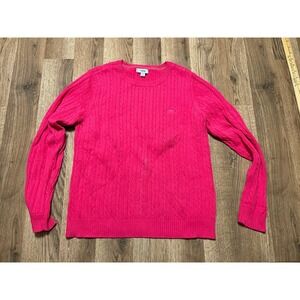 IZOD Sweater, Women's Size Large, Pink, Long Sleeve, Crew Neck, Cable-Knit